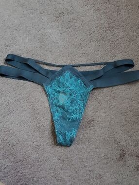 Victoria's Secret Teal Lace Strappy Thong
